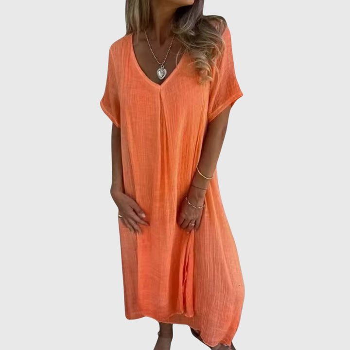 Valantomode | Stylish V-Neck Dress for Effortless Everyday Elegance