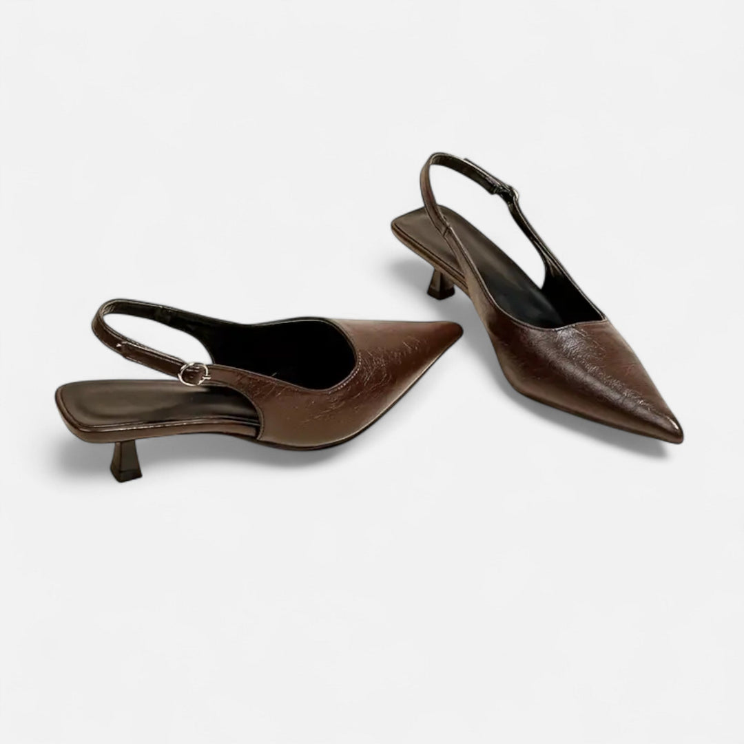 Valantomode | Women’s Pointed-Toe Kitten Heel Sandals
