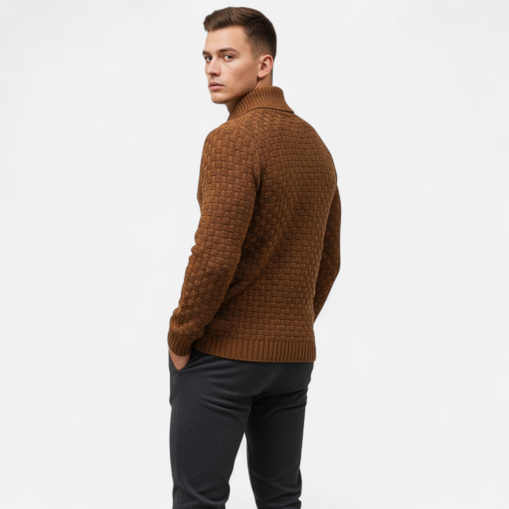 ValantoMode | Men’s Waffle Knit High-Stretch Sweater