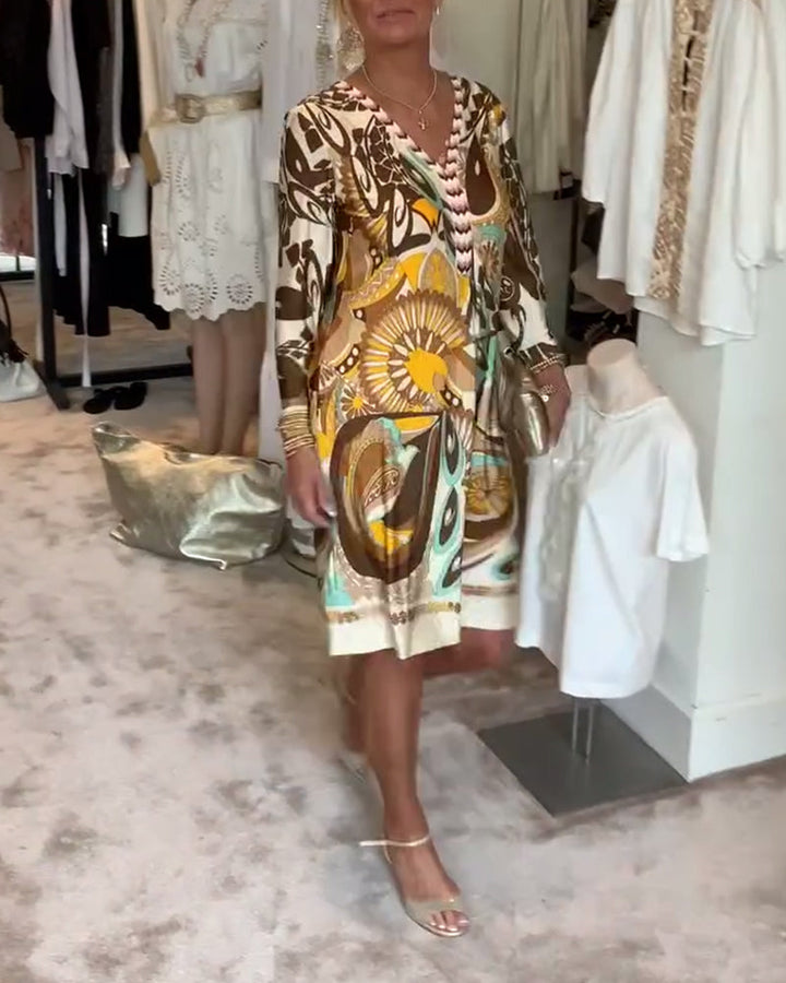 Valantomode | Dress Featuring Sunburst Print