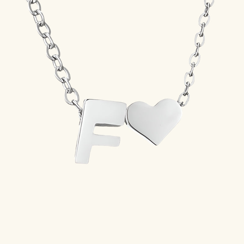 Valantomode | Plated Initial and Heart Charm Necklace for Women