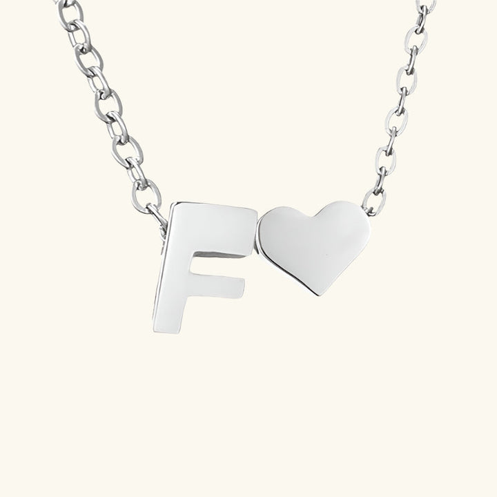 Valantomode | Plated Initial and Heart Charm Necklace for Women