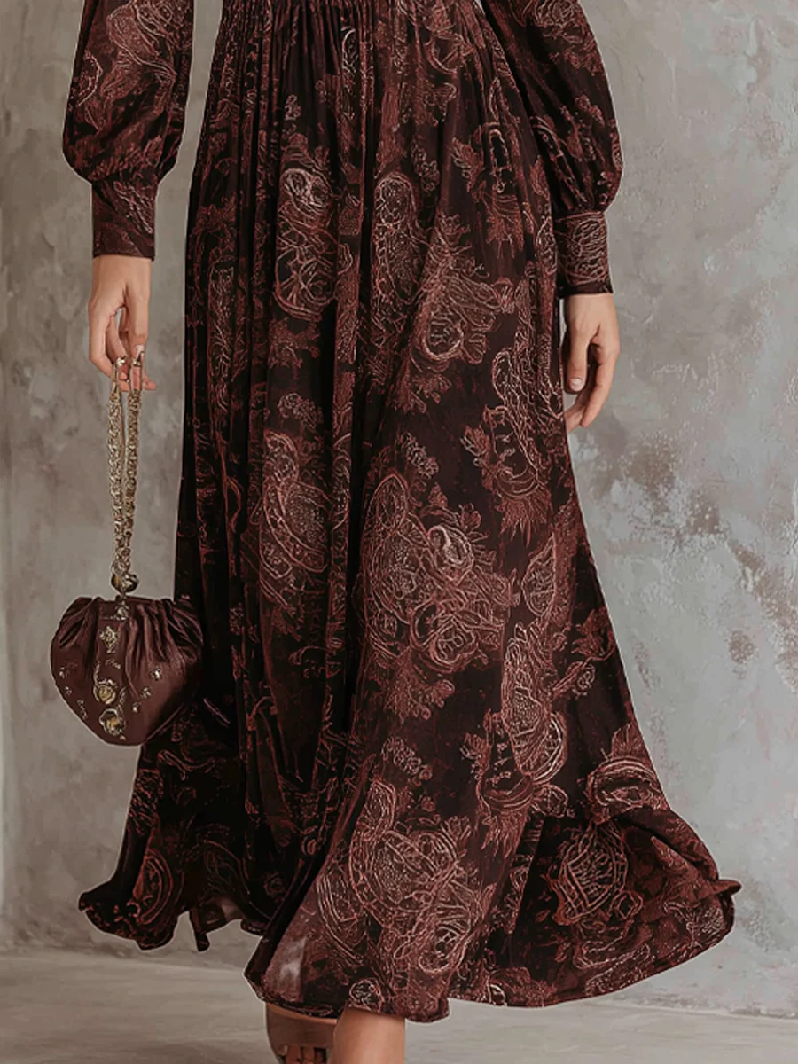 Valantomode | Stylish Midi Dress with Paisley Print for Trendy Outfits