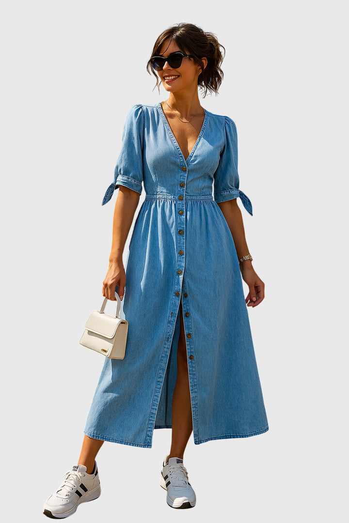 Valantomode | Chic Denim Dress for Effortless Everyday Style