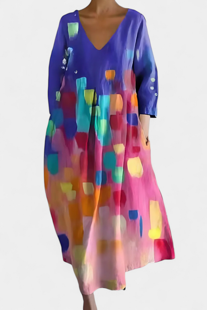 Valantomode | Soft V-Neck Dress for Effortless Everyday Style