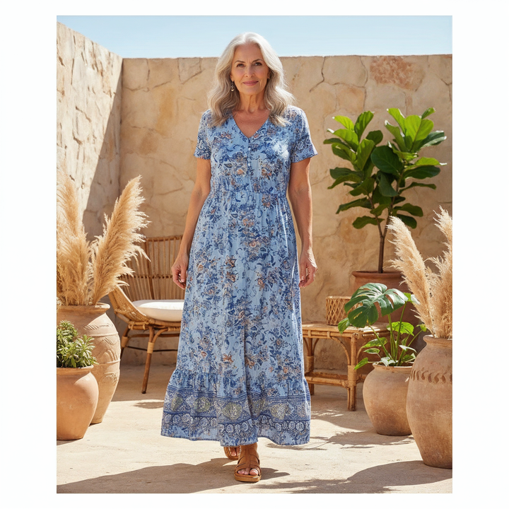Valantomode | Maxi Dress with Floral Design