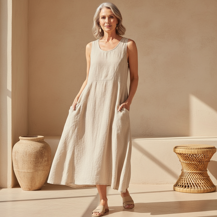Valantomode | Dress with Pockets - Elegant Style