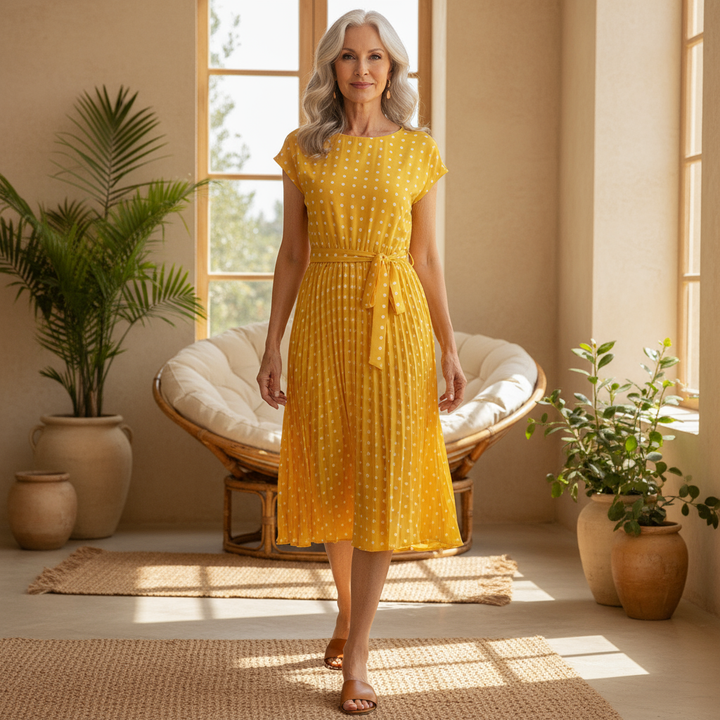 Valantomode | Dress with Polka Dot Pattern