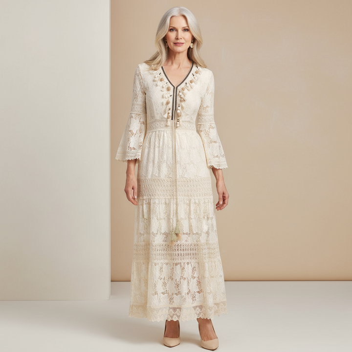 Valantomode | Dress with Boho Lace Design