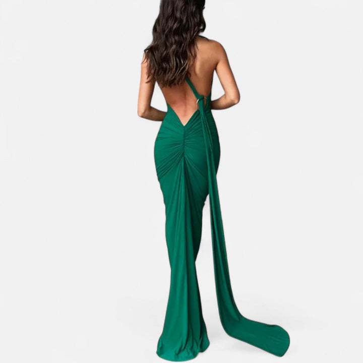 Valantomode  | Women’s Backless Scarf-Tie Evening Dress