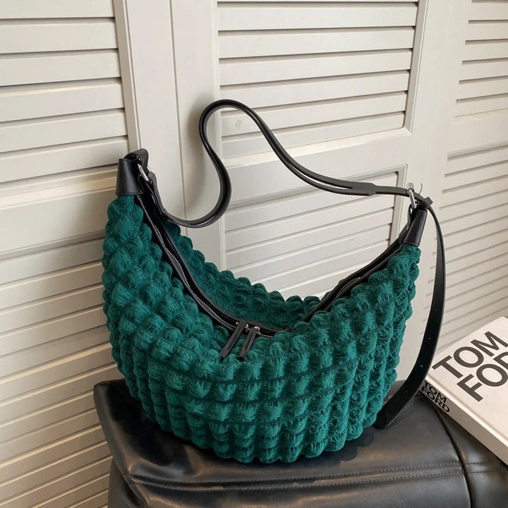 Valantomode | The Veridian Nimbus Logistics – Women's Premium Textured Cotton Cloud Puffer Bag
