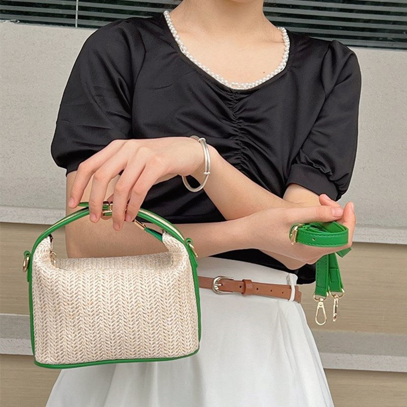 Valantomode | The ‘Aurelius’ Poppy Micro-Monolith – Women's Premium Mini Artisanal Straw Crossbody