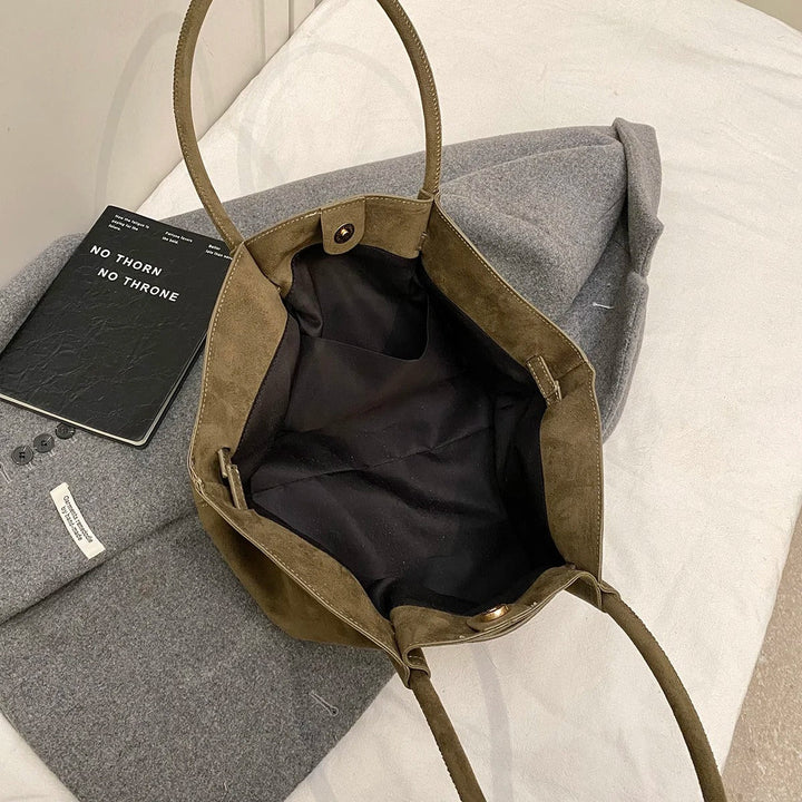 Valantomode | Velvet Horizon Garrison – 46cm Premium Vegan Suede Oversized Business Tote