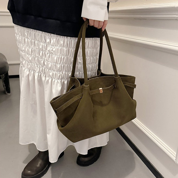 Valantomode | Velvet Horizon Garrison – 46cm Premium Vegan Suede Oversized Business Tote
