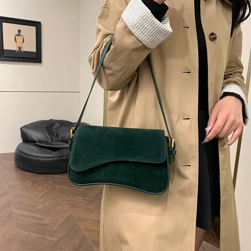 Valantomode | The ‘Aurelius’ Olivia Textural Garrison – Women's Premium Suede Crossbody Bag
