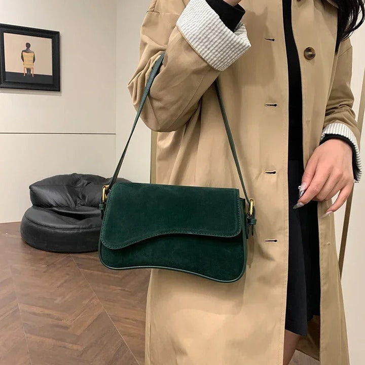 Valantomode | The ‘Aurelius’ Olivia Textural Garrison – Women's Premium Suede Crossbody Bag