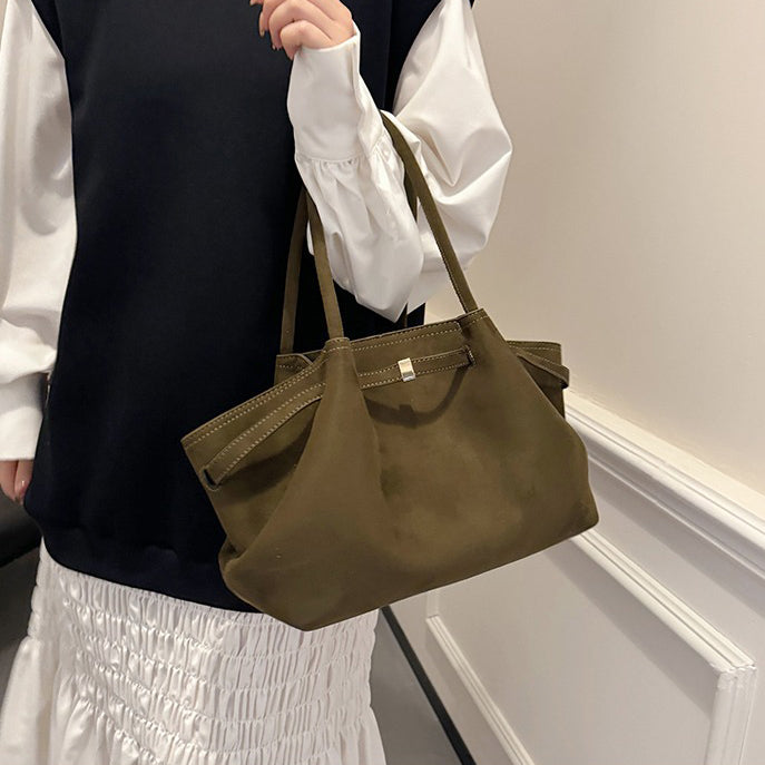 Valantomode | Velvet Horizon Garrison – 46cm Premium Vegan Suede Oversized Business Tote