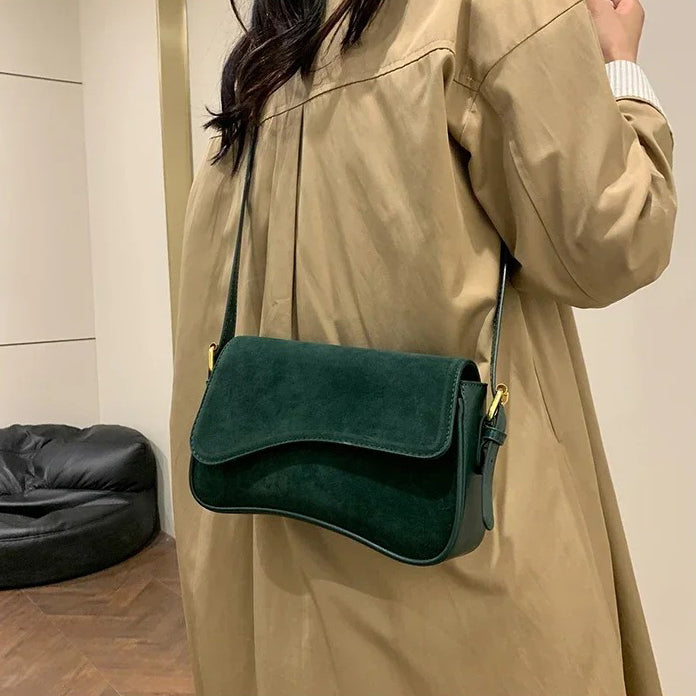 Valantomode | The ‘Aurelius’ Olivia Textural Garrison – Women's Premium Suede Crossbody Bag