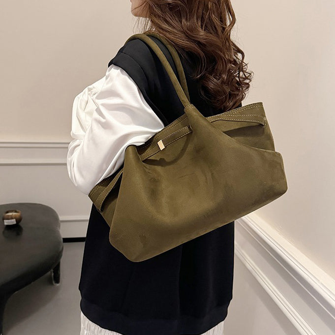 Valantomode | Velvet Horizon Garrison – 46cm Premium Vegan Suede Oversized Business Tote