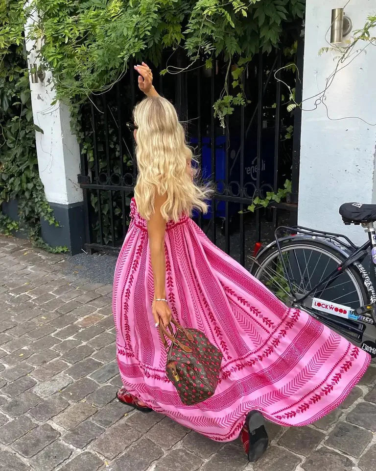 Valantomode | Embroidered Maxi Dress for Effortless Elegance