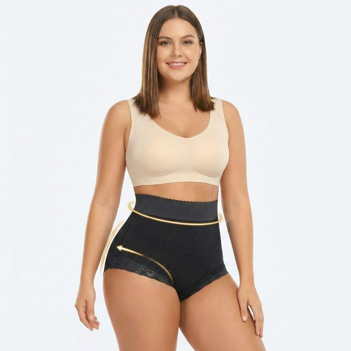 Valantomode | High-Waisted Lace Shaping Briefs for Women
