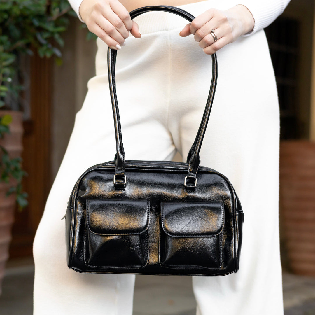 Valantomode | Linear Archival Baguette – Premium Vegan Leather Vintage-Style Shoulder Bag