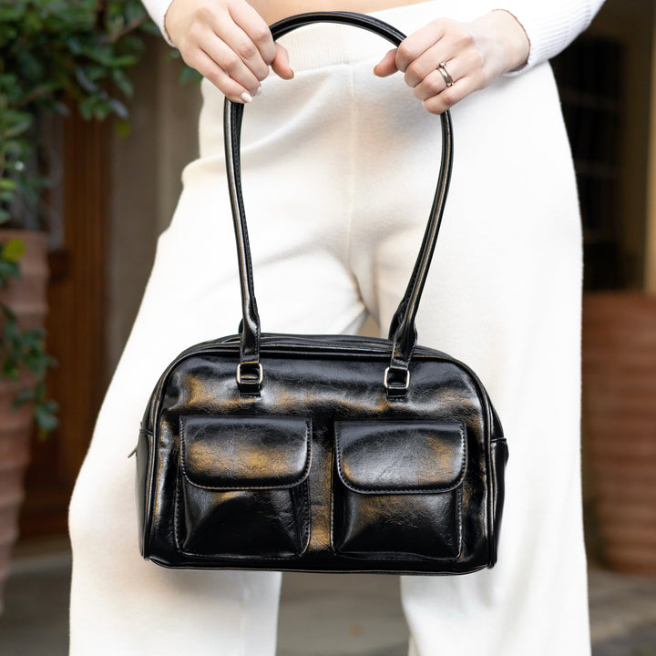 Valantomode | Linear Archival Baguette – Premium Vegan Leather Vintage-Style Shoulder Bag