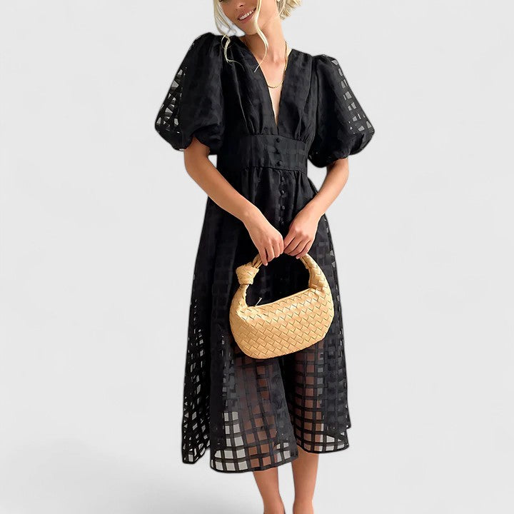 Valantomode | Stylish Midi Dress for Elegant Evening Events