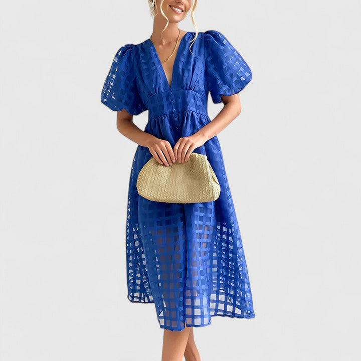 Valantomode | Stylish Midi Dress for Elegant Evening Events