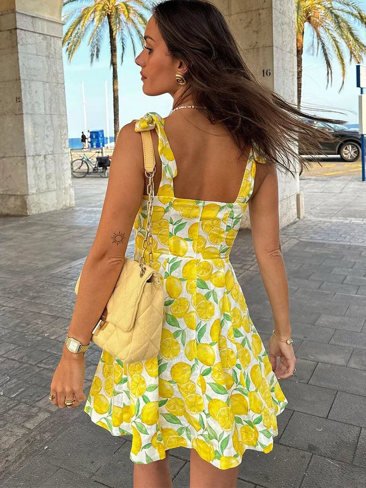 Valantomode | Lime Print Dress for a Fresh Summer Look