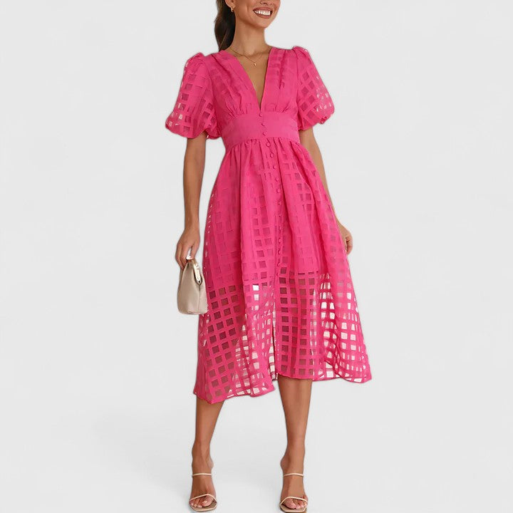 Valantomode | Stylish Midi Dress for Elegant Evening Events