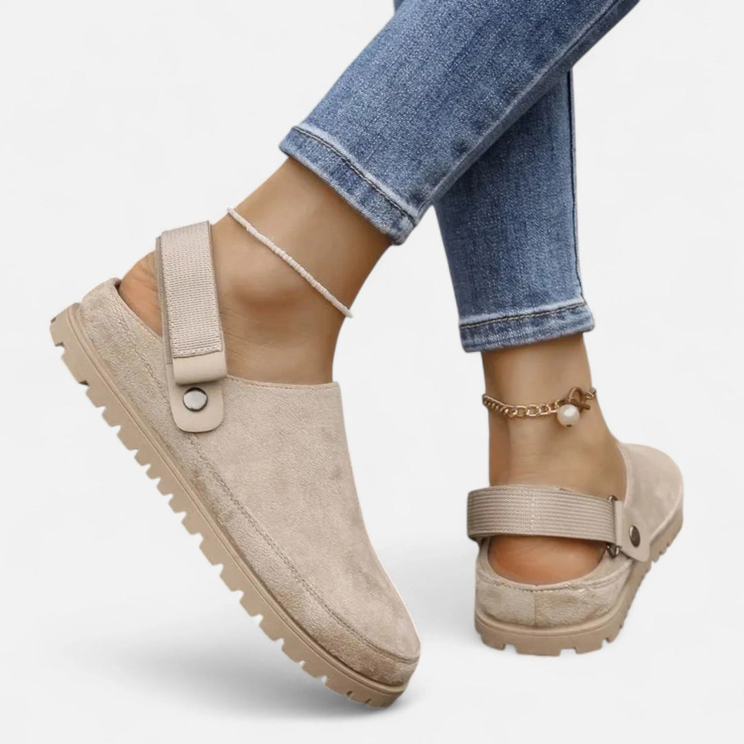 Valantomode | Women’s Leather Slippers – Thick Sole Comfort & Modern Sophistication