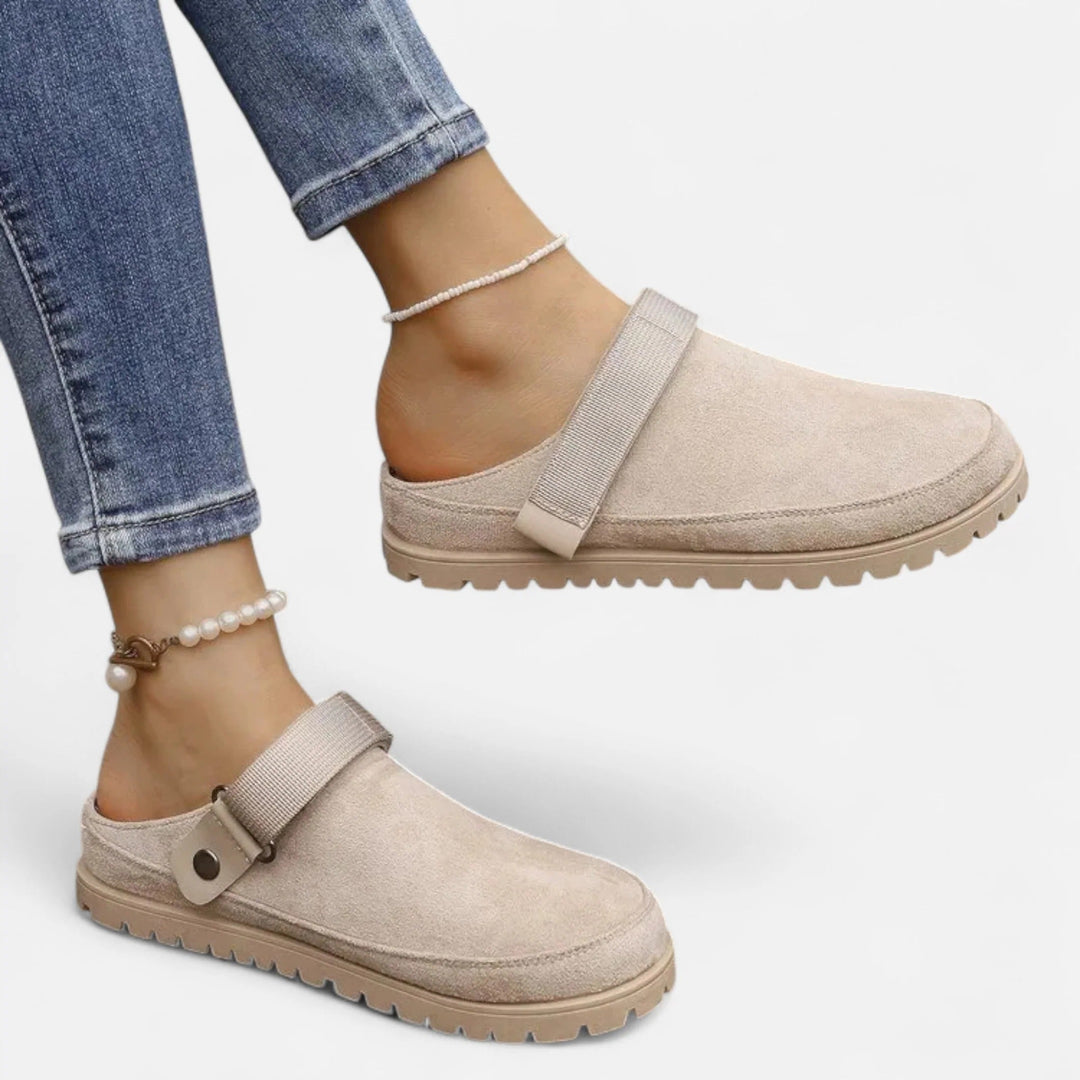 Valantomode | Women’s Leather Slippers – Thick Sole Comfort & Modern Sophistication