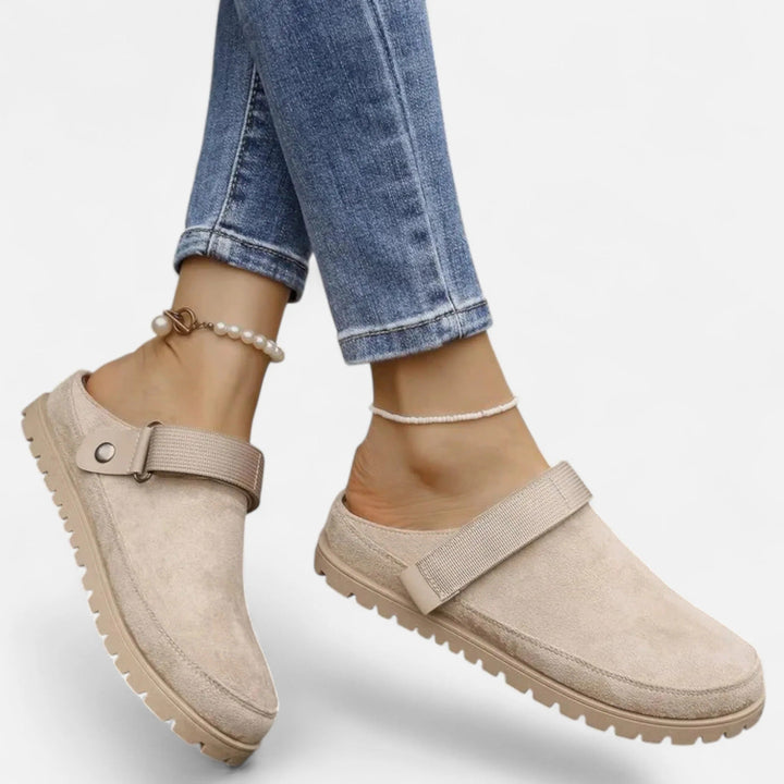 Valantomode | Women’s Leather Slippers – Thick Sole Comfort & Modern Sophistication
