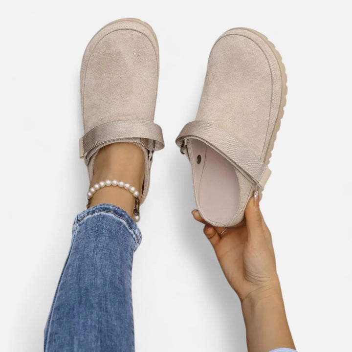 Valantomode | Women’s Leather Slippers – Thick Sole Comfort & Modern Sophistication