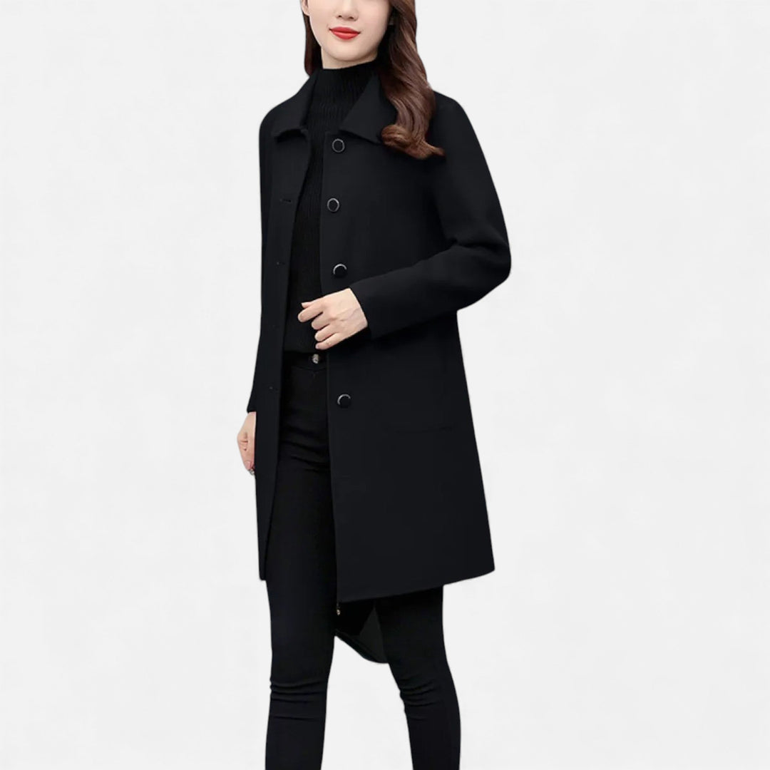 Valantomode | Women’s Wool Overcoat – Monolithic Sovereignty & Architectural Drape