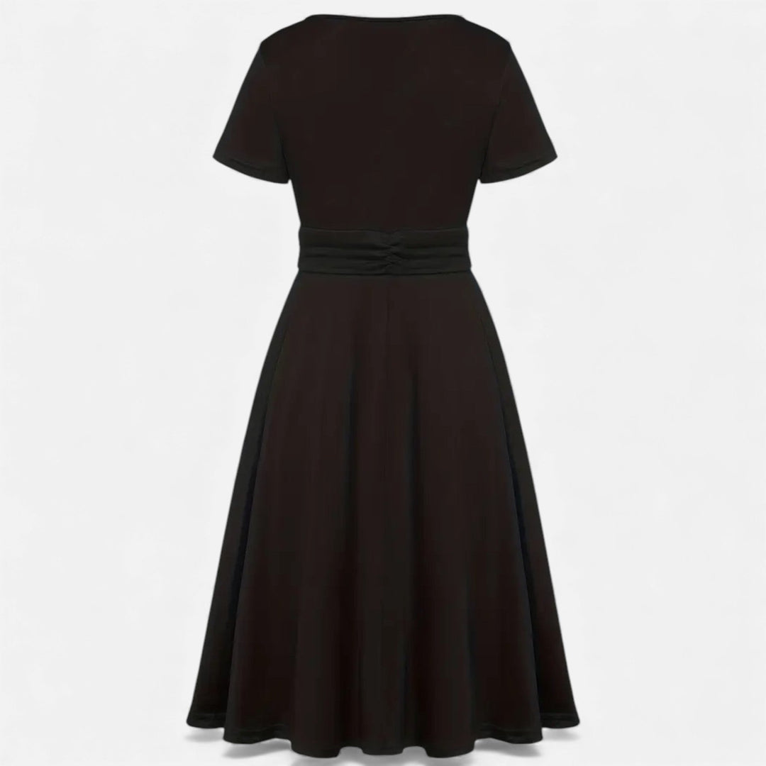 Valantomode | Women’s V-Neck Evening Dress with short sleeves