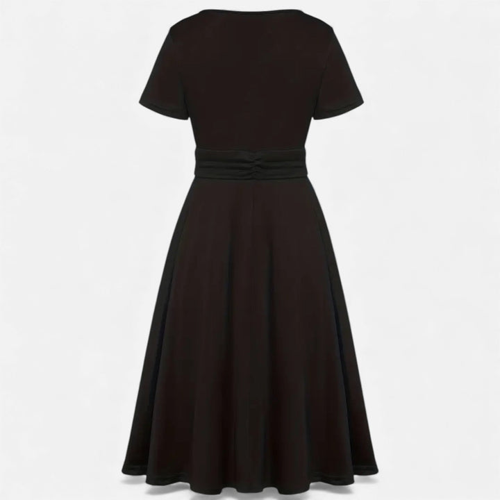 Valantomode | Women’s V-Neck Evening Dress with short sleeves