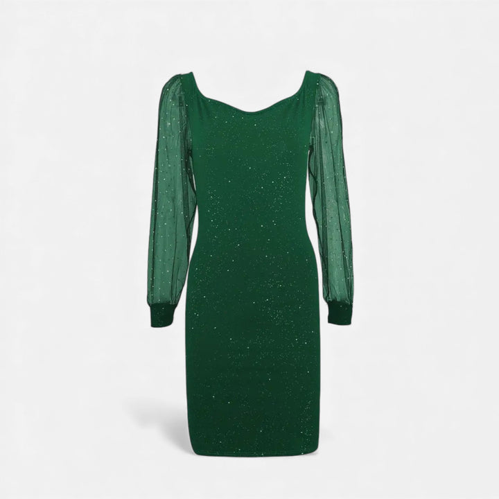 Valantomode | Women’s V-Neck Sequin Mesh Bodycon Dress – High-Octane Evening Glamour