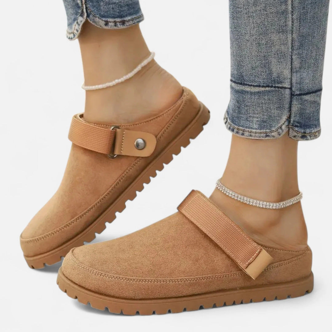 Valantomode | Women’s Leather Slippers – Thick Sole Comfort & Modern Sophistication