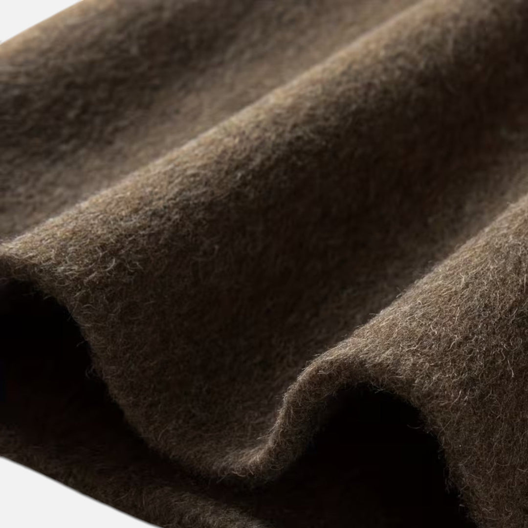 Valantomode | Women’s Structured Long Wool Coat - Elegant Tailored Winter Jacket