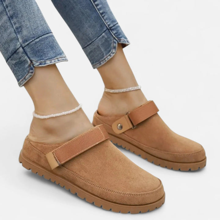 Valantomode | Women’s Leather Slippers – Thick Sole Comfort & Modern Sophistication