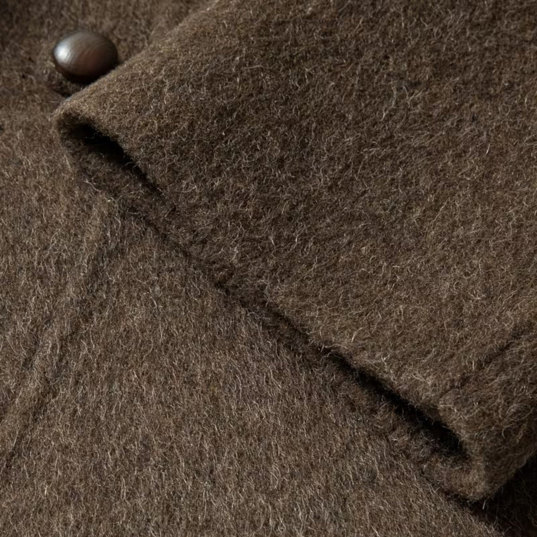 Valantomode | Women’s Structured Long Wool Coat - Elegant Tailored Winter Jacket