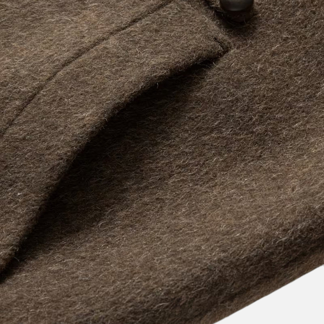 Valantomode | Women’s Structured Long Wool Coat - Elegant Tailored Winter Jacket