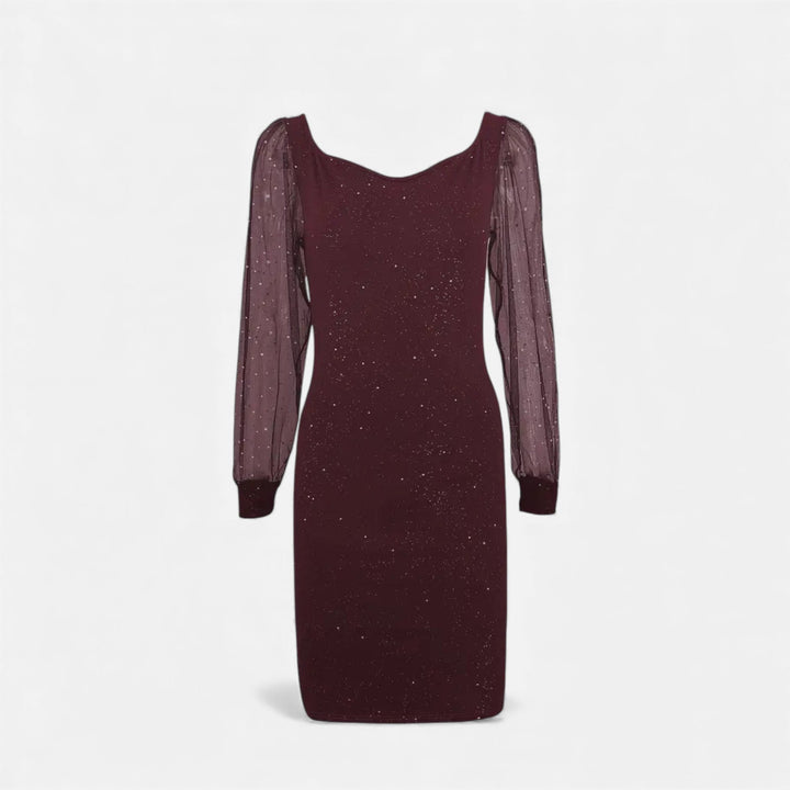 Valantomode | Women’s V-Neck Sequin Mesh Bodycon Dress – High-Octane Evening Glamour