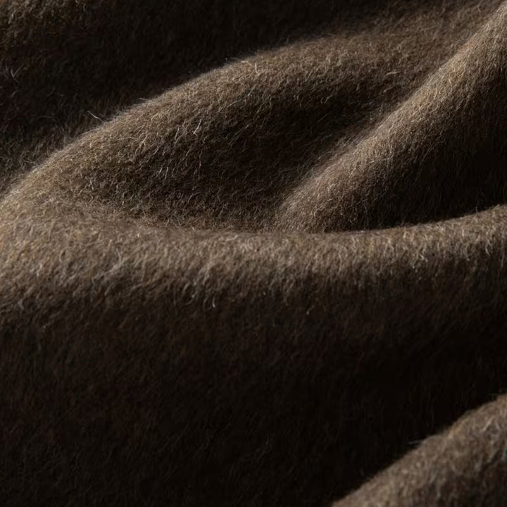 Valantomode | Women’s Structured Long Wool Coat - Elegant Tailored Winter Jacket
