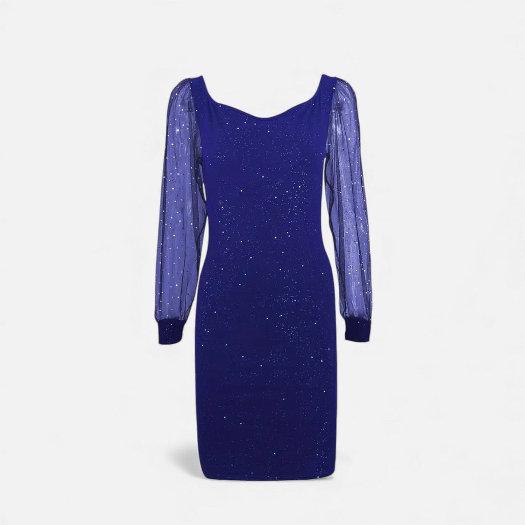 Valantomode | Women’s V-Neck Sequin Mesh Bodycon Dress – High-Octane Evening Glamour