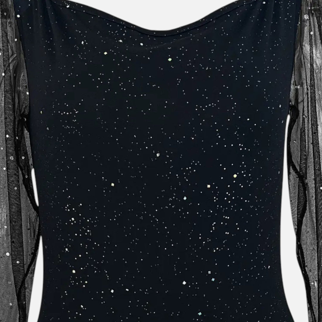 Valantomode | Women’s V-Neck Sequin Mesh Bodycon Dress – High-Octane Evening Glamour