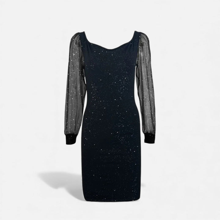 Valantomode | Women’s V-Neck Sequin Mesh Bodycon Dress – High-Octane Evening Glamour