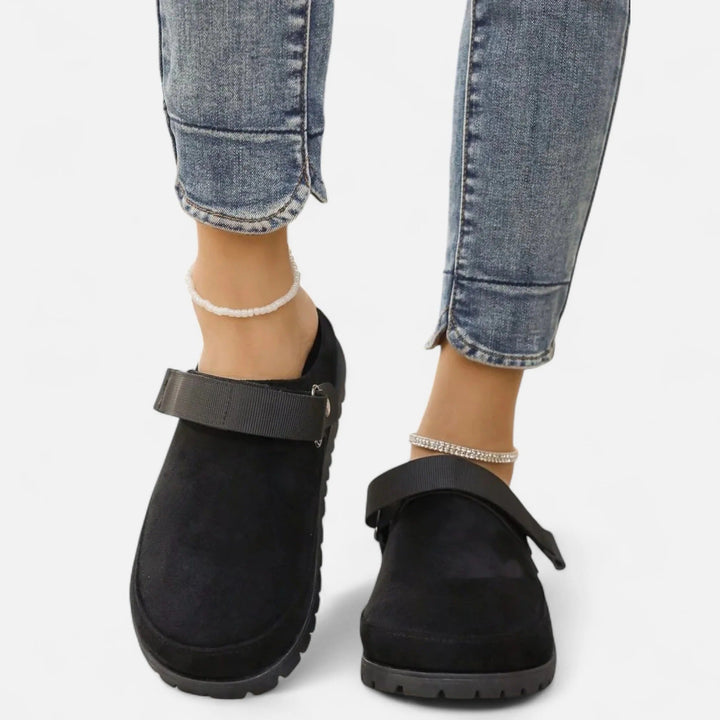 Valantomode | Women’s Leather Slippers – Thick Sole Comfort & Modern Sophistication